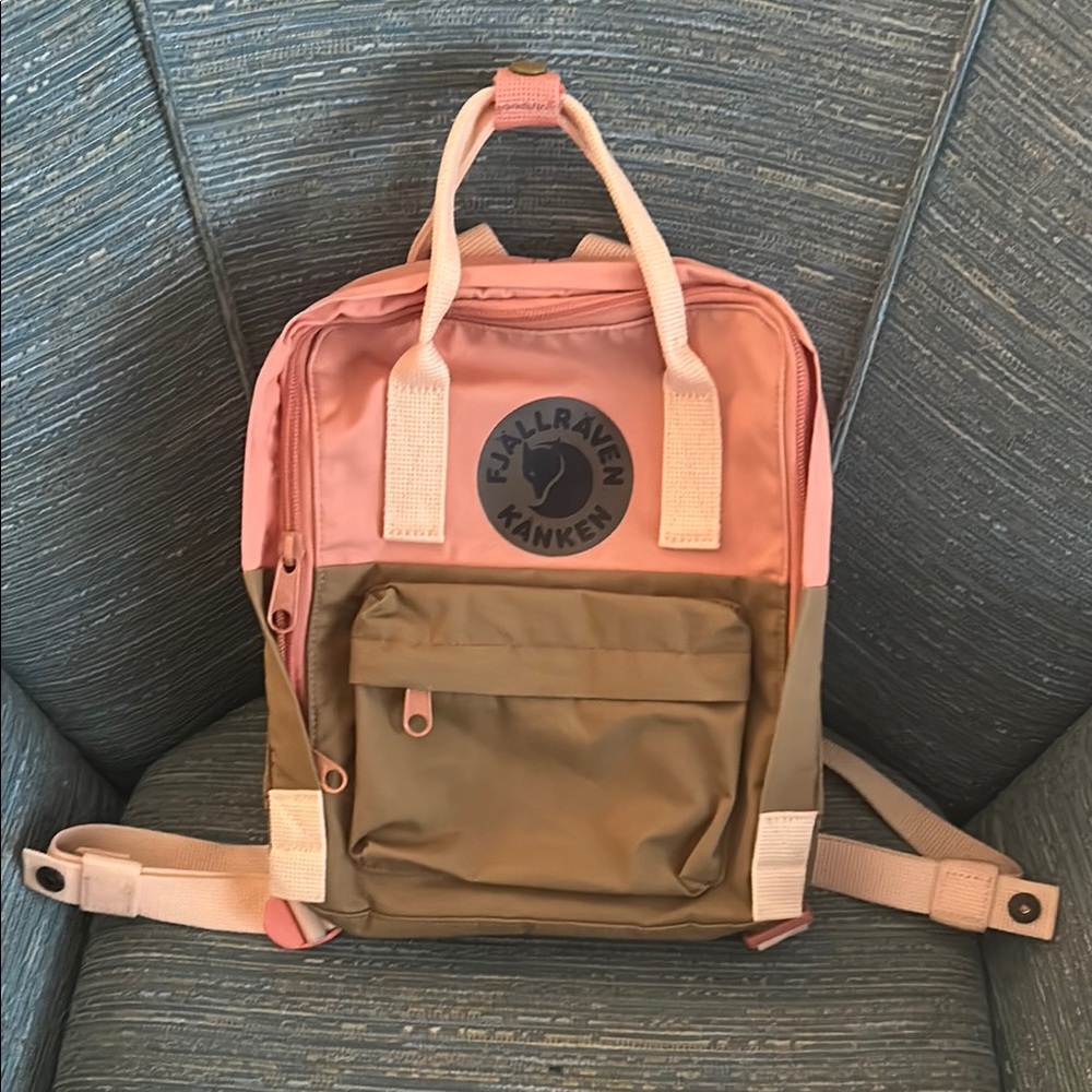 Fjallraven Mini Tan & Pink Backpack